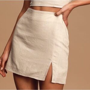 Altar’d State Beige Linen Skirt Size XS